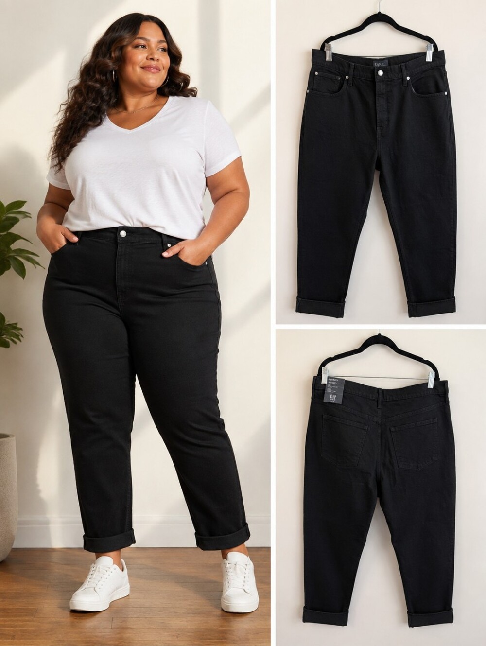 Gap Plus-Size Black High-Rise 90's Straight Jeans